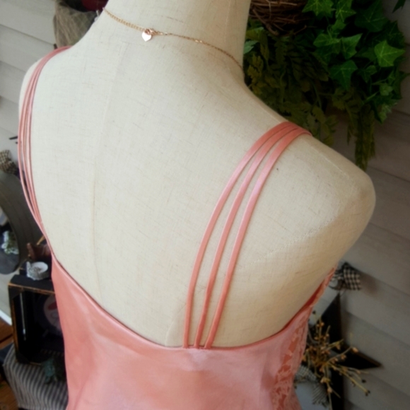 VICTORIA'S SECRET ♡ Vintage 2pc Gold Label Rose Satin 'n Floral Lace Lingerie S - Picture 10 of 17